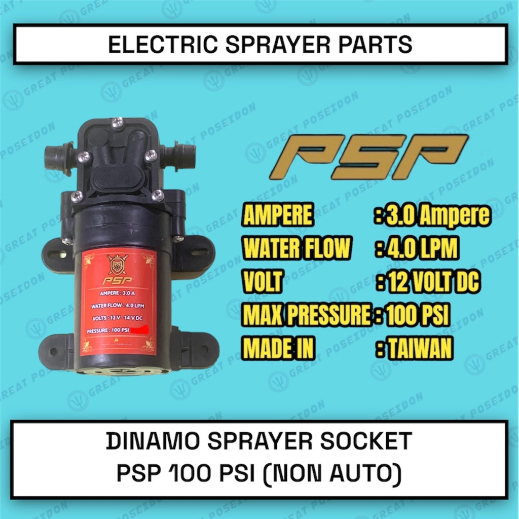 Pompa DC 100PSI sprayer elektrik aki baterai dinamo tanki semprot hama battery pump non auto HIU CBA