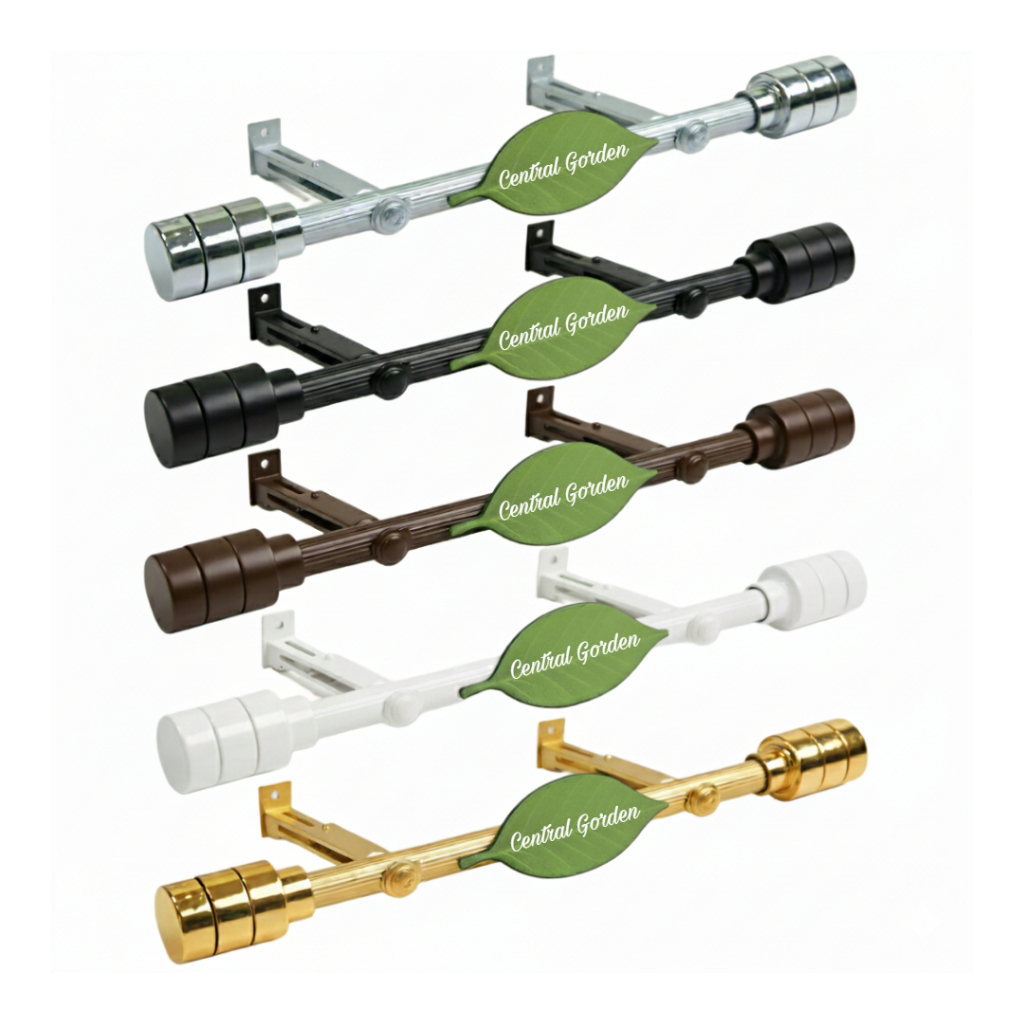 Batang Tiang Rel Besi Gorden Jendela Pintu Minimalis Hitam Putih 1 1.5 2 2.5 3 4 Meter Full Set