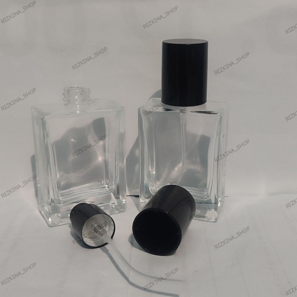 Botol Hermes 30ml tutup hitam model DRAT / ULIR