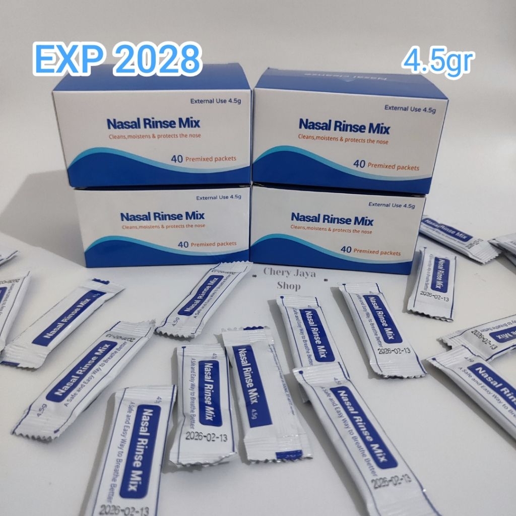 4.5g Salt Garam Pencuci Cuci Hidung EXP 2028 Nose Sinus Rinse Cleaner Wash Neti Pot Nasal Rinse NaCl