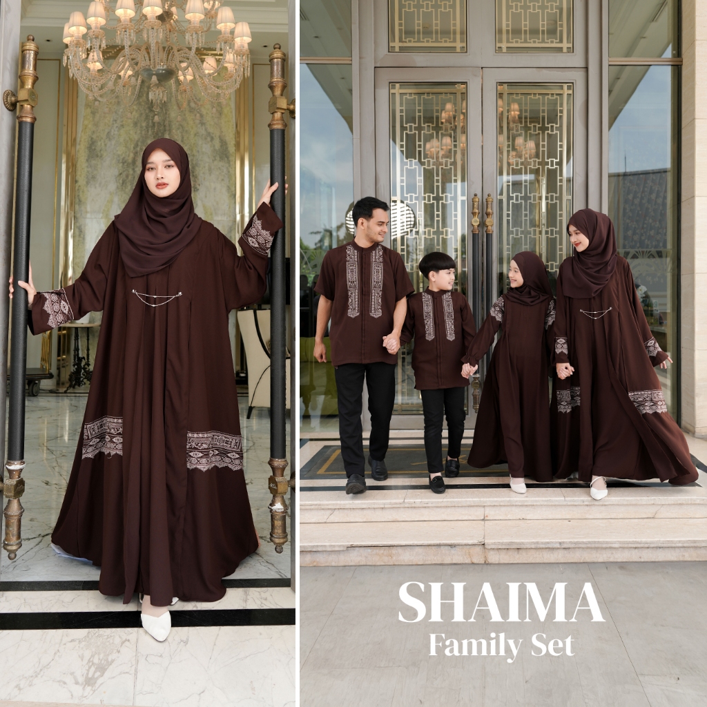 Zayra Hijab | Shaima Series - Gamis Dewasa Abaya Bordir Dress Sarimbit Lebaran Jumbo Elegan Premium 