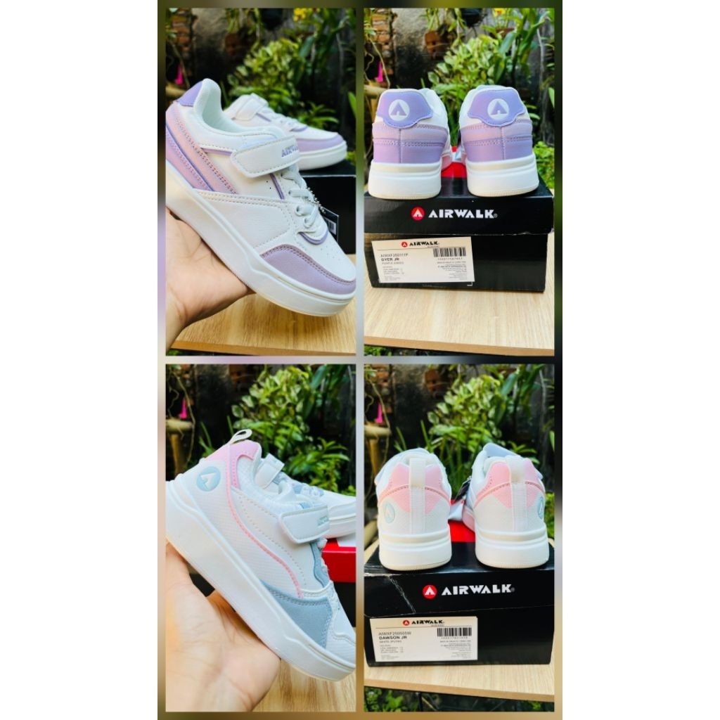 AIRWALK  DARRIN JR White/blue Size 30,31,35 Sepatu Sneaker Anak Original Sale Sport Station