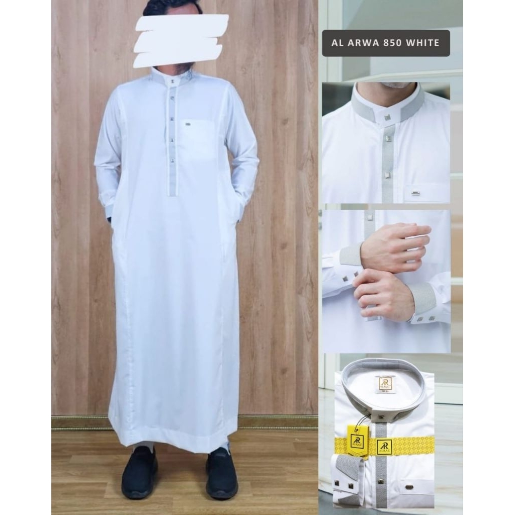 Gamis Jubah Alraz Premium Putih Arwa