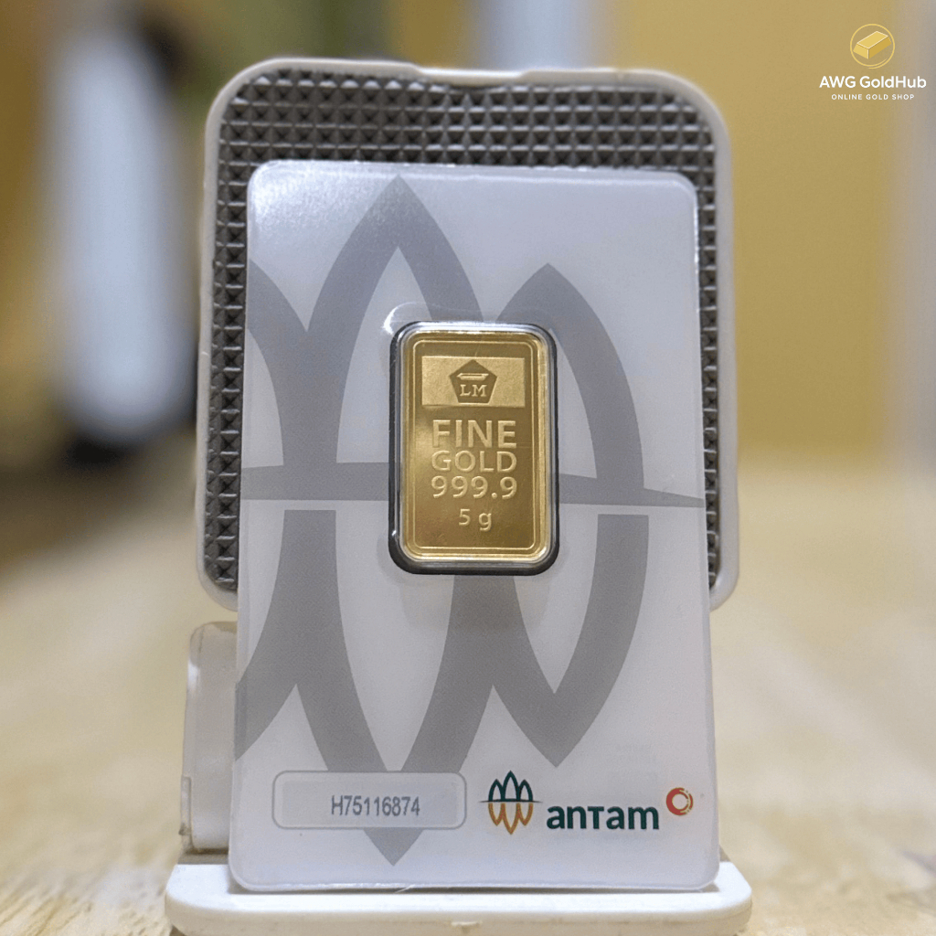 Emas Batangan 5 Gram Antam 24 Karat Original Certicard Certieye | Logam Mulia | AWG GoldHub