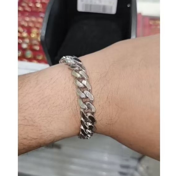 Gelang Rantai Sisik Naga Cuban Pria Laki-laki Exclusive Panjang 20 cm Emas Putih 8K