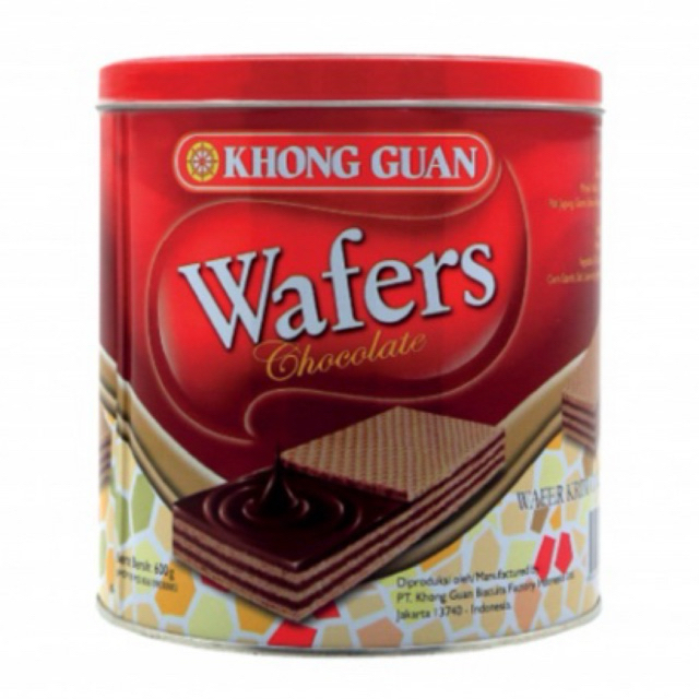 KHONG GUAN WAFER COKELAT KALENG 600gr/WAFER KHONG GUAN/WAFER MURAH/KUE NATAL/BINGKISAN NATAL/HAMPERS