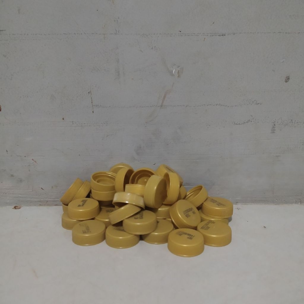 40pcs Tutup Botol Plastik Teh Pucuk Ukuran Kecil Bekas Bersih