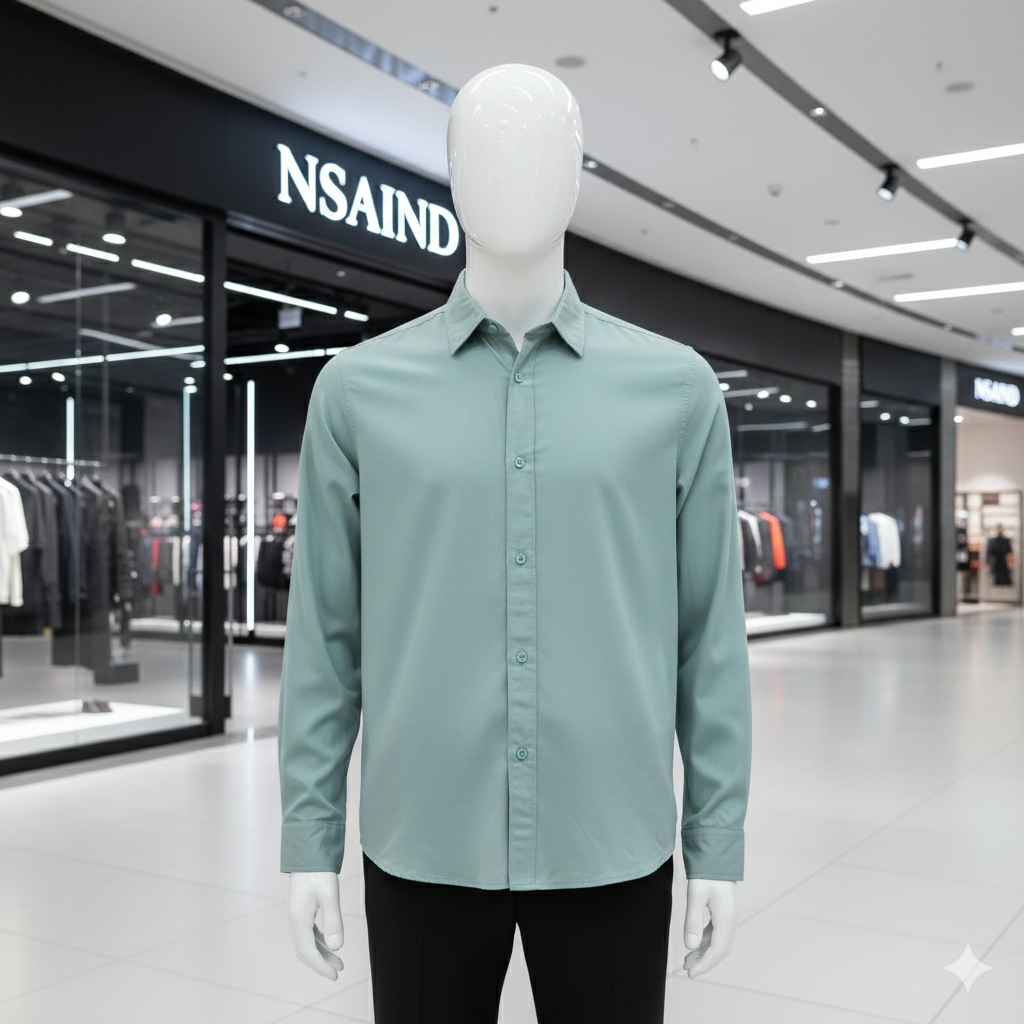 Nsa Ind Kemeja Long Shirt Faddey Sage Green Unisex