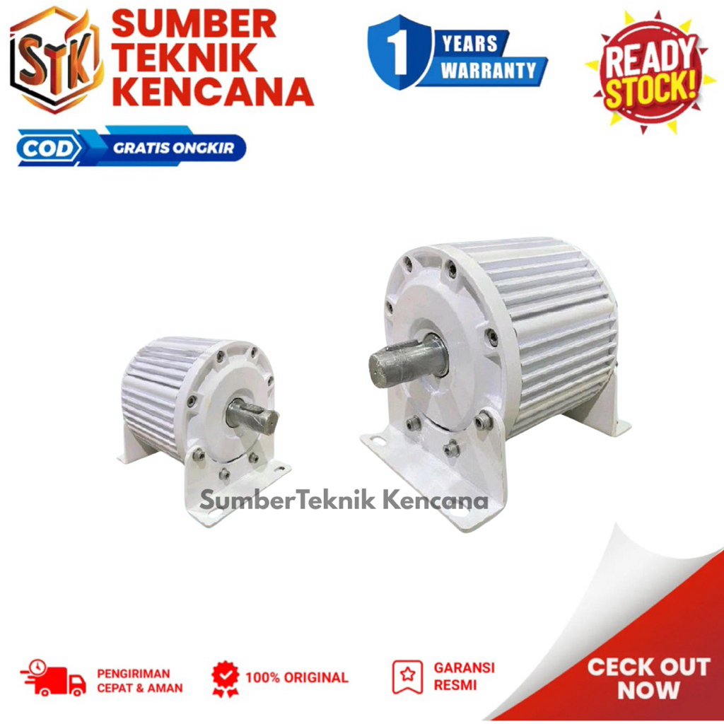 Generator Magnet Permanen Permanent Wind Turbine Turbin Angin 1000W 24V 48V Low RPM 500 RPM