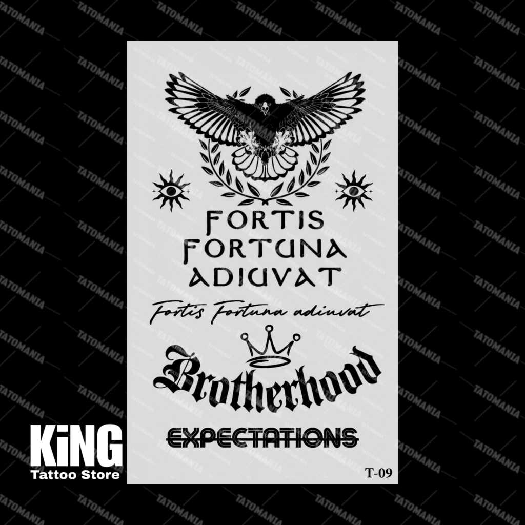 KINGTATO - Sticker tattoo temporary semi permanen anti air motif Tulisan 09