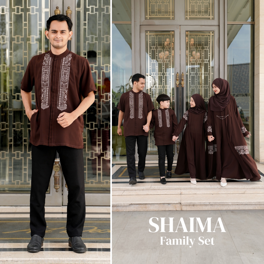 Zayra Hijab | Shaima Series - Koko Pria Lengan Panjang Pendek Sarimbit Lebaran Premium Jumbo Terbaru