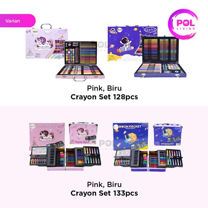 Terbaru COD SNI Krayon Art | Pensil,Spidol,Kuas Warna | Cat Air SET KOPER 128pcs & 133pcs Koper Alum