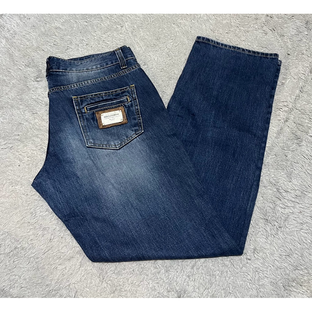 Baggy Denim Jeans DOLCE&GABBANA Faded Distressed Blue / Celana Jeans Dolce&Gabbana