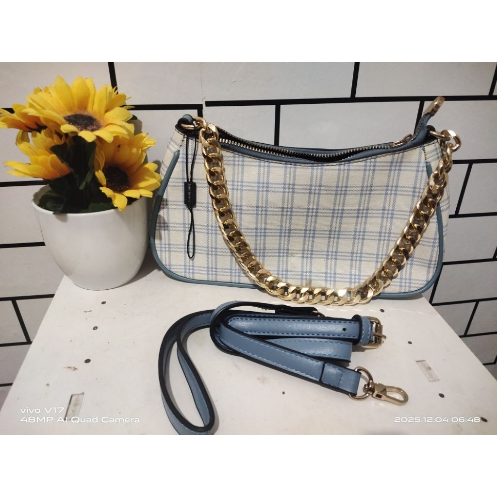 TAS JIMSHONEY PRELOVED WARNA like new  Biru kotak dan Ungu kotak