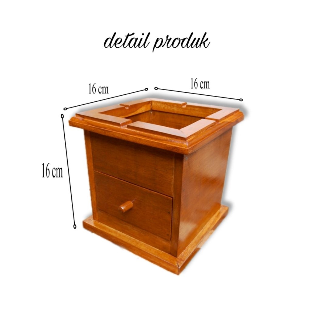 Asbak laci , asbak kayu