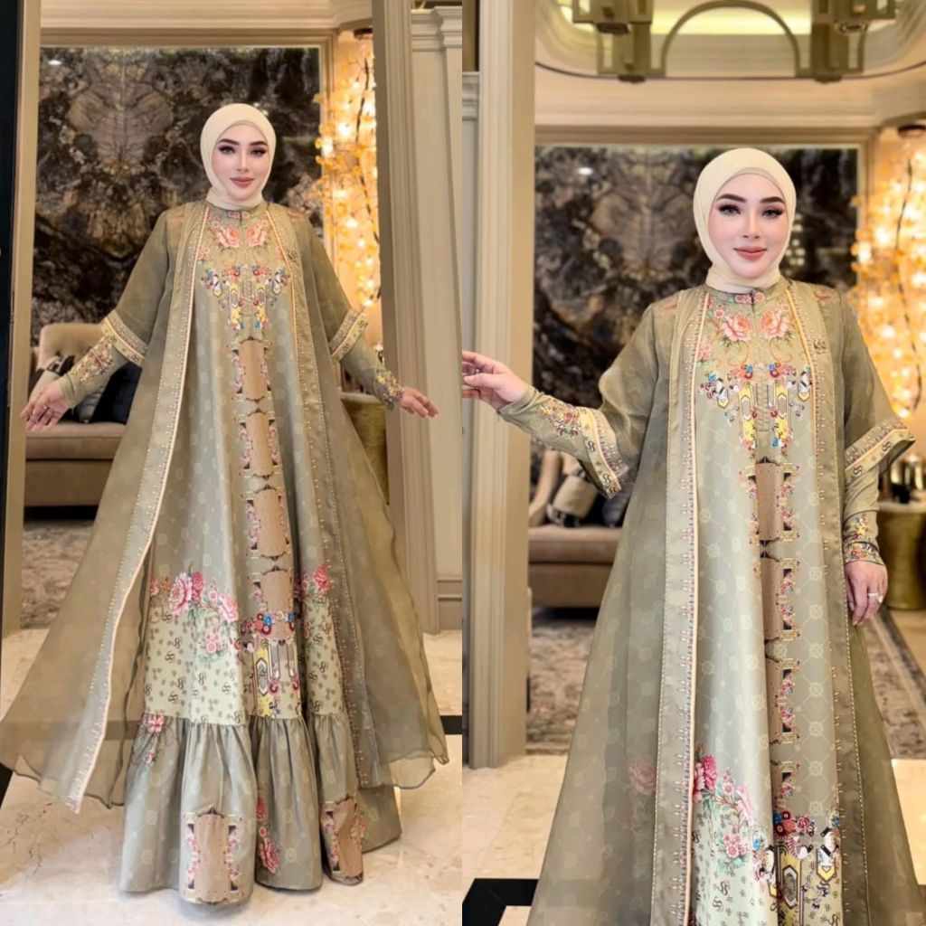 Shellasaukia Official Store ORIGINAL Dress Shellasaukia Edisi Lebaran Terbaru (TANPA HIJAB) Dijamin 