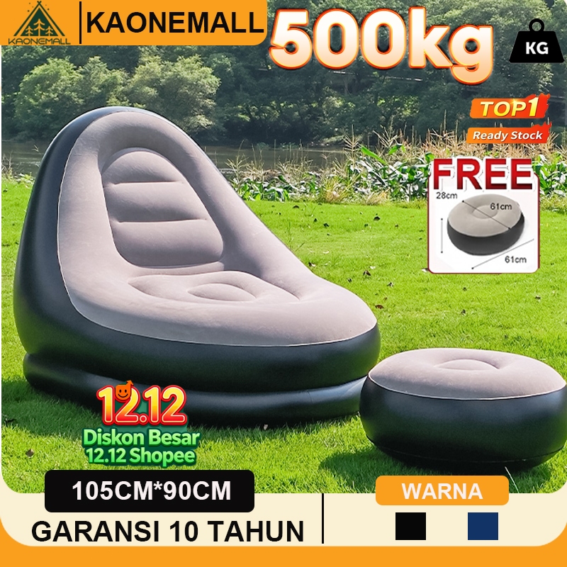 Sofa angin jumbo Sofa Santai Angin Portable Sofa Tiup Dengan Sandaran kasur Angin free pompa Bed Ang