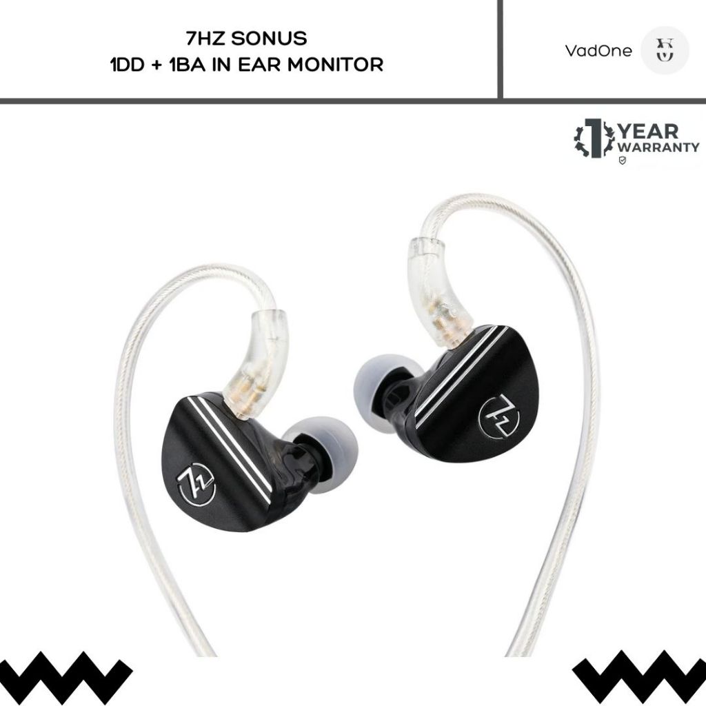 7hz / 7 hz / 7hertz Sonus Hybrid 1DD + 1BA IEM In Ear Monitor Earphone