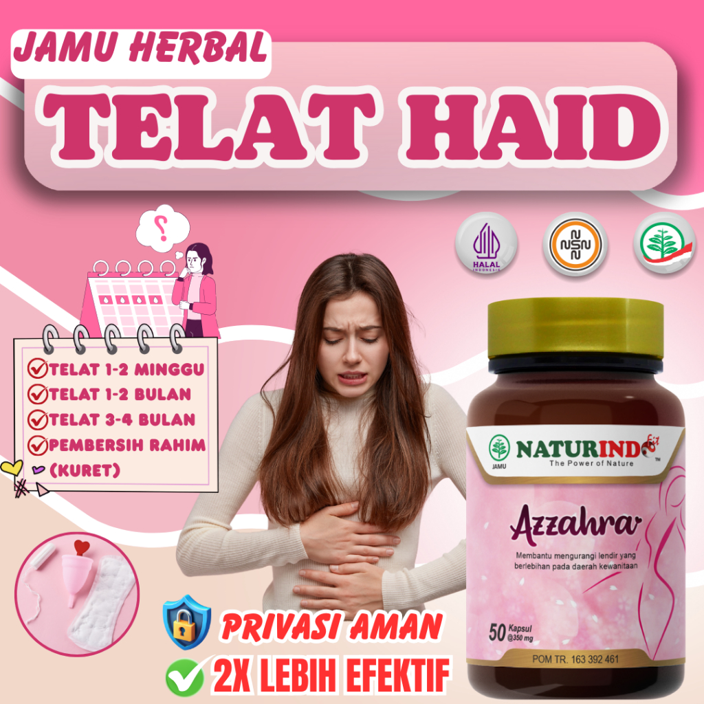 Obat Telat Haid Datang Bulan Pelancar haid tidak teratur Menstruasi Efek KB Hormonal Nyeri Haid Azza