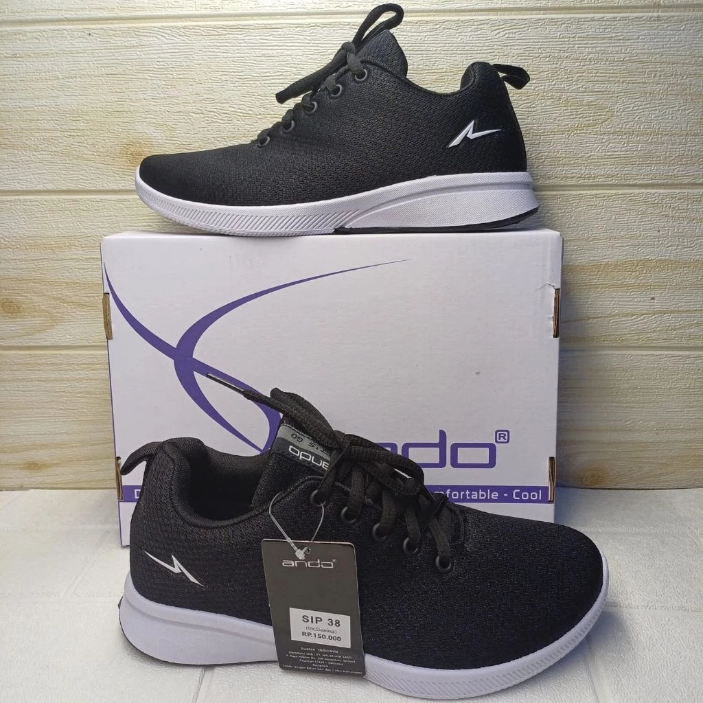 Sepatu snekers Ando hitam/putih