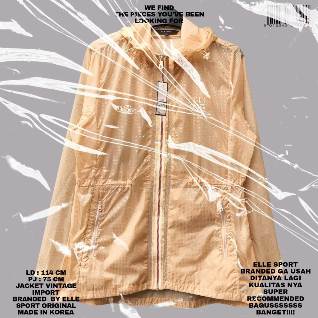 ELLE SPORT JACKET KOREAN LOOK/GOLD JACKET SPORT KOREAN STYLE/PREMIUM JACKET VINTAGE RETRO SPORT ELLE