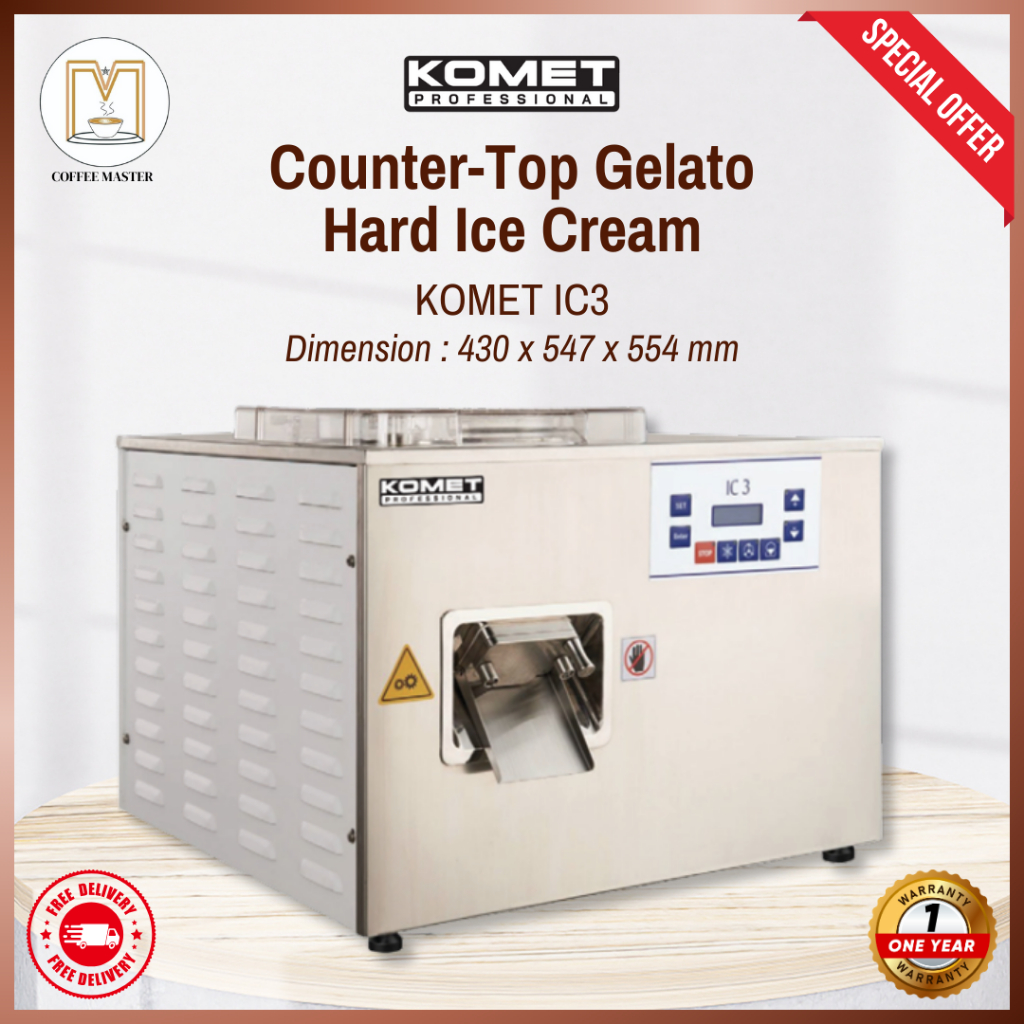 Counter-top Gelato Machine KOMET IC3 | Mesin Pembuat Gelato Profesional Compact dan Efisien