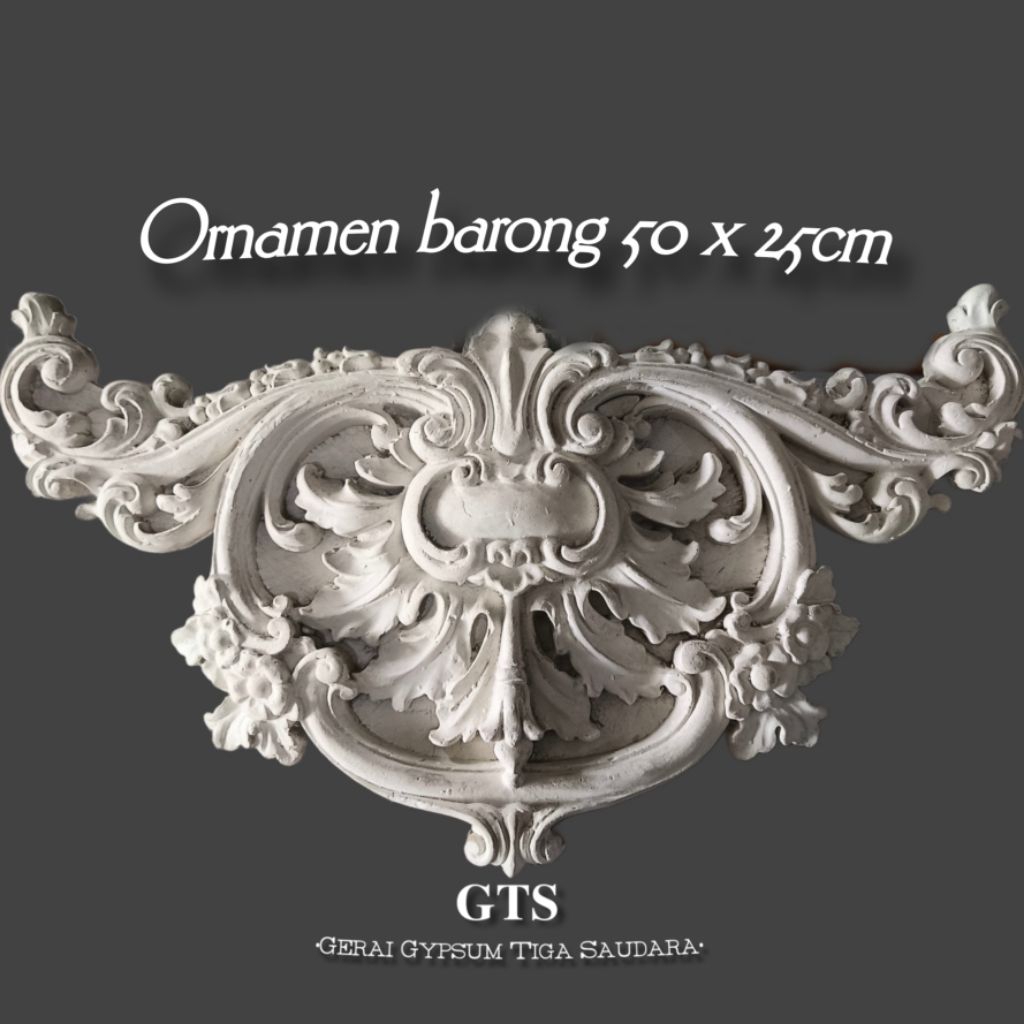 Ornamen gypsum klasik - Ornamen hiasan plafon - Ornamen hiasan dinding motif barong 25 × 50cm - Orna