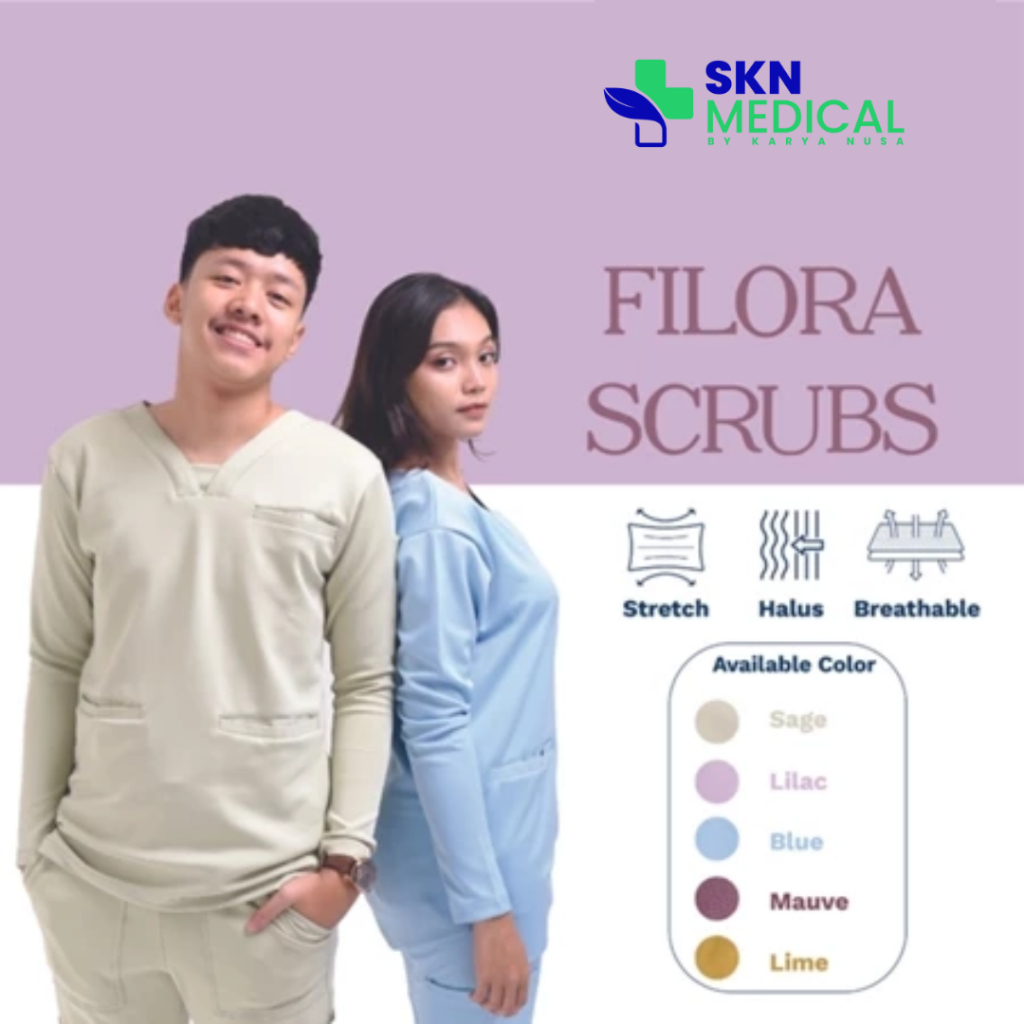 [ CLEARANCE SALE ] SKN Medical Baju OK Lengan Panjang Filora Scrubs Stretch Premium Setelan Baju Jag