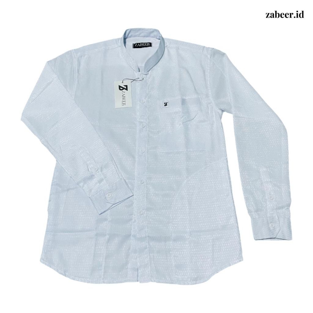 ZABEER Kemeja Koko Pria - Putih Doby