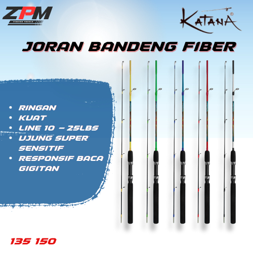 Joran katana bandeng fiber solid 135 150