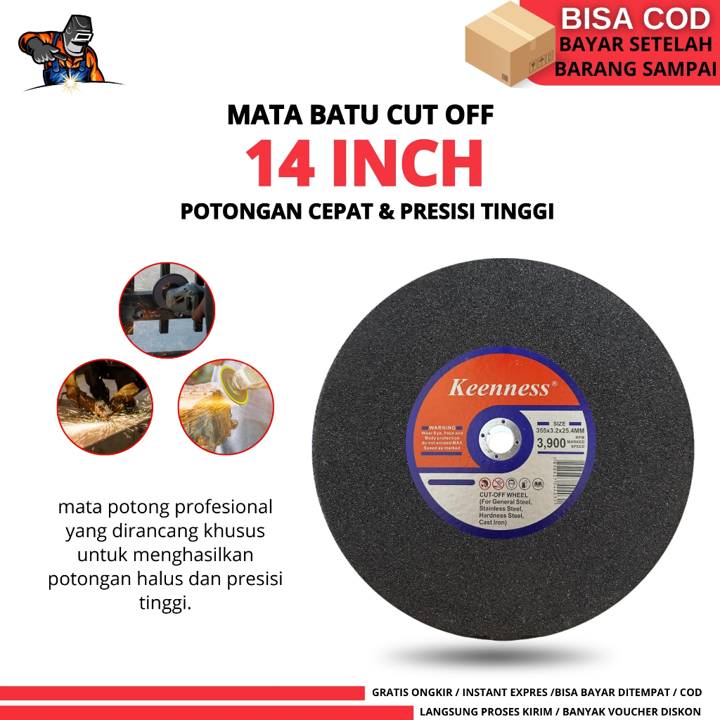Batu Gerinda Potong 14 Inch X 3 Cutting Wheel Gurinda 14" /Batu Gerinda Potong WD 14inch Batu Gerind