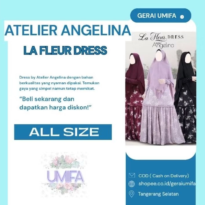 La Fleur Dress by Atelier Angelina Dress Mewah Signature Atelier Angelina Full Furing Viscose Nyaman