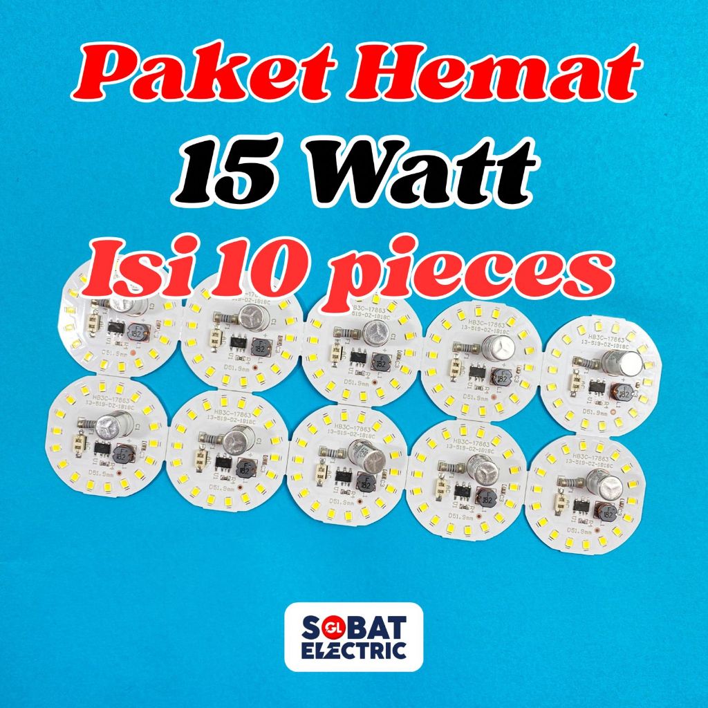Paket Hemat 15 Watt PCB AC Mata LED - PCB Mata Lampu LED AC Tanpa Driver 15w