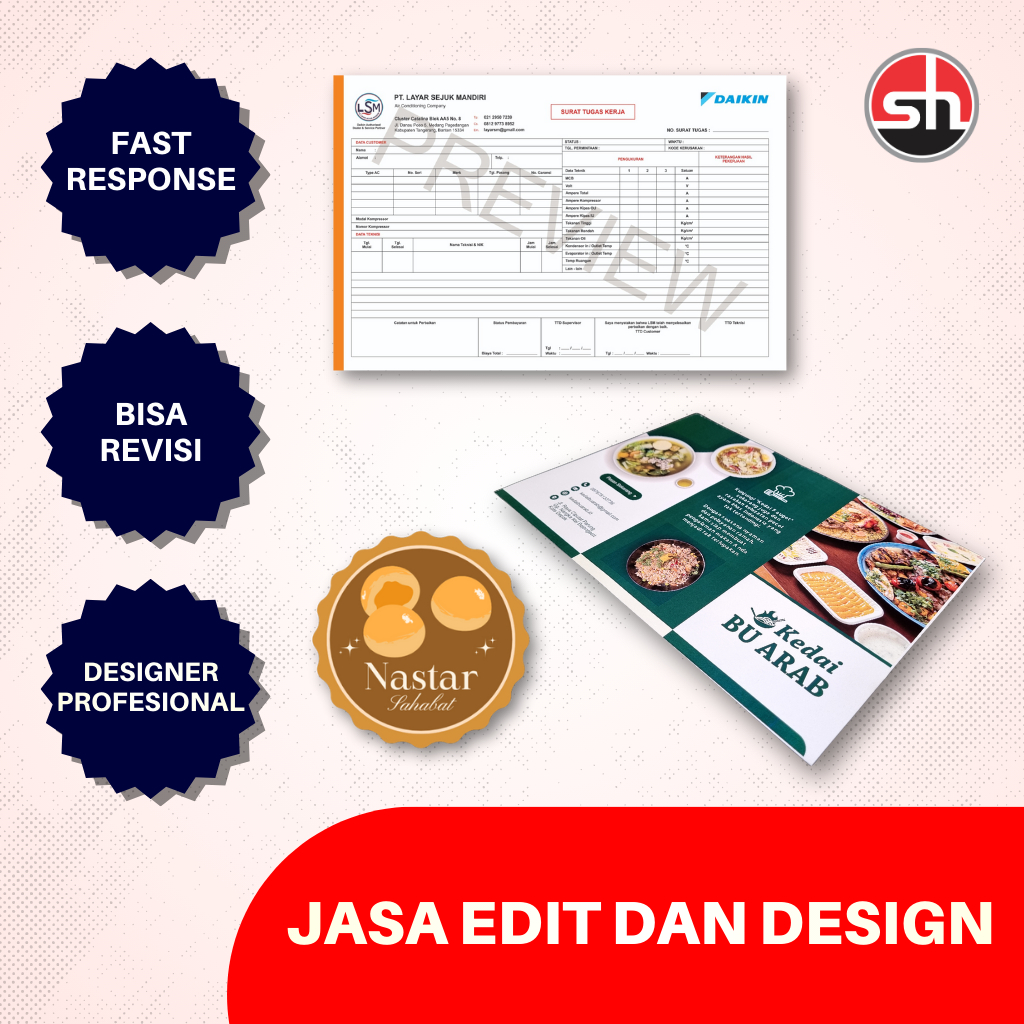 Jasa Edit & Buat Design Profesional Baru Logo Stiker Brosur Spanduk Banner