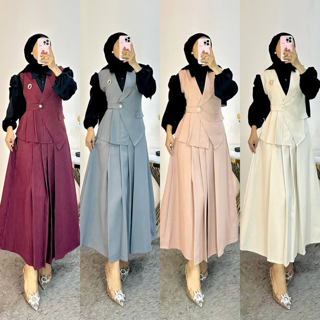Setrok Viral/Setrok Kekinian/Setrok Terbaru/Baju KerjaWanita/Oneset Viral/Setelan Viral/Setcel Viral