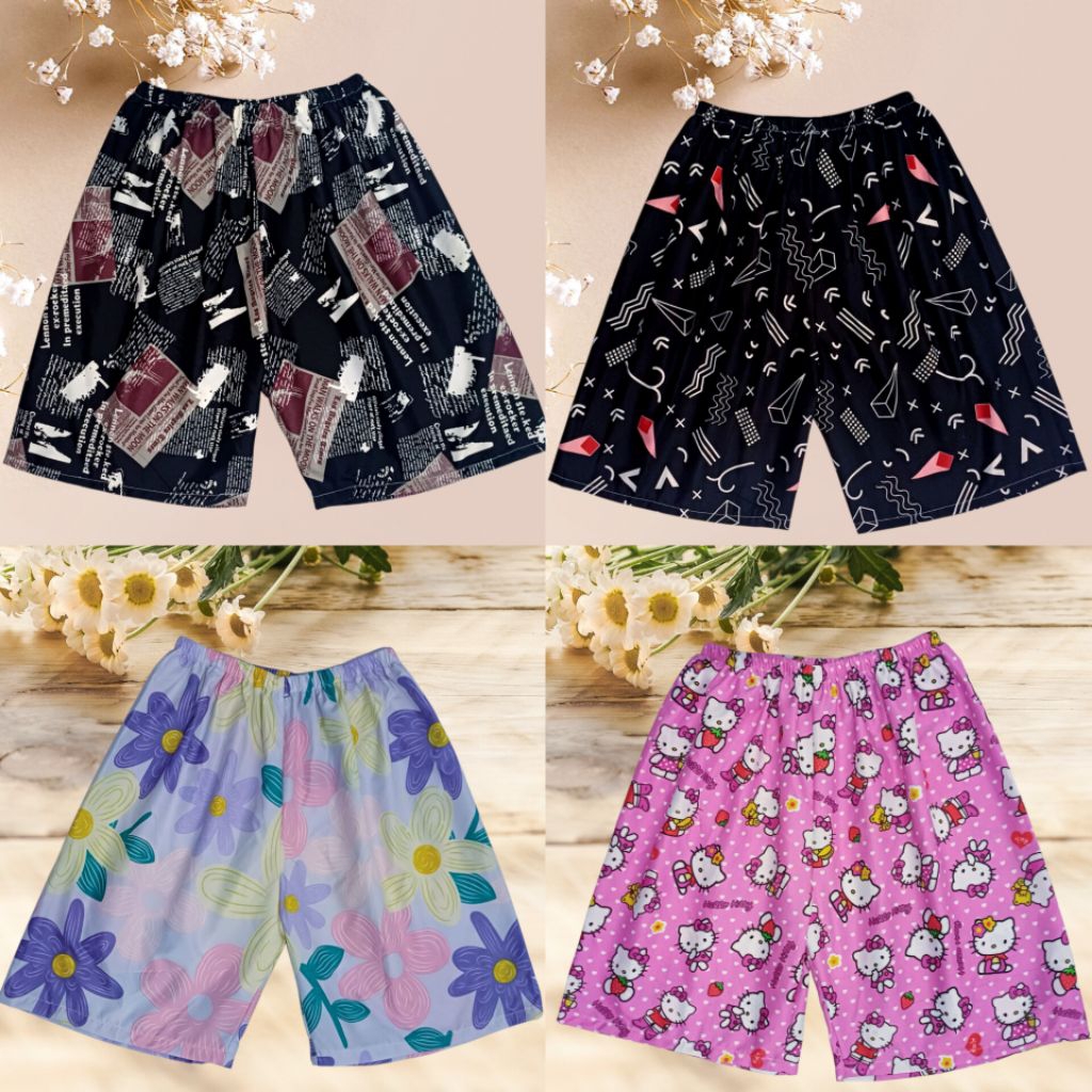 celana pendek selutut pria dan wanita katun