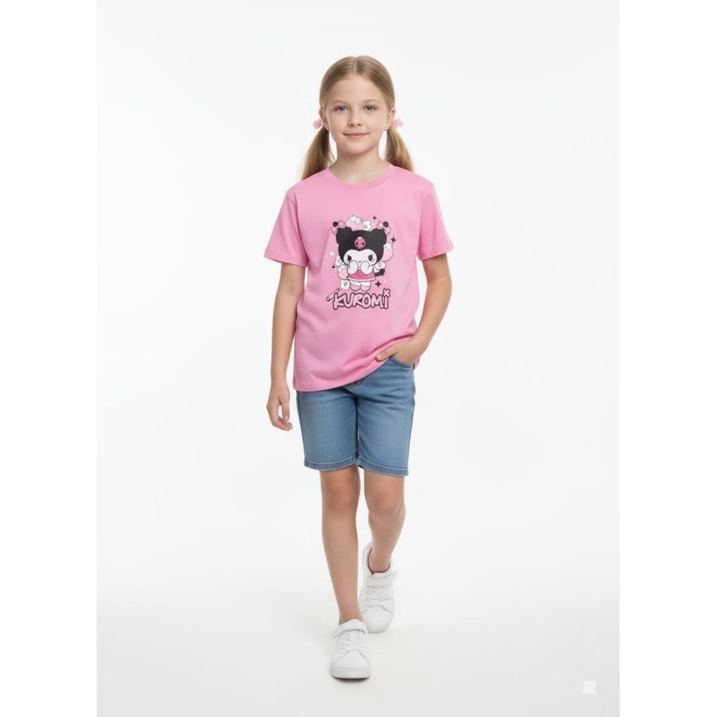 T'shirt Anak Perempuan Kuromi Warna BabyPink