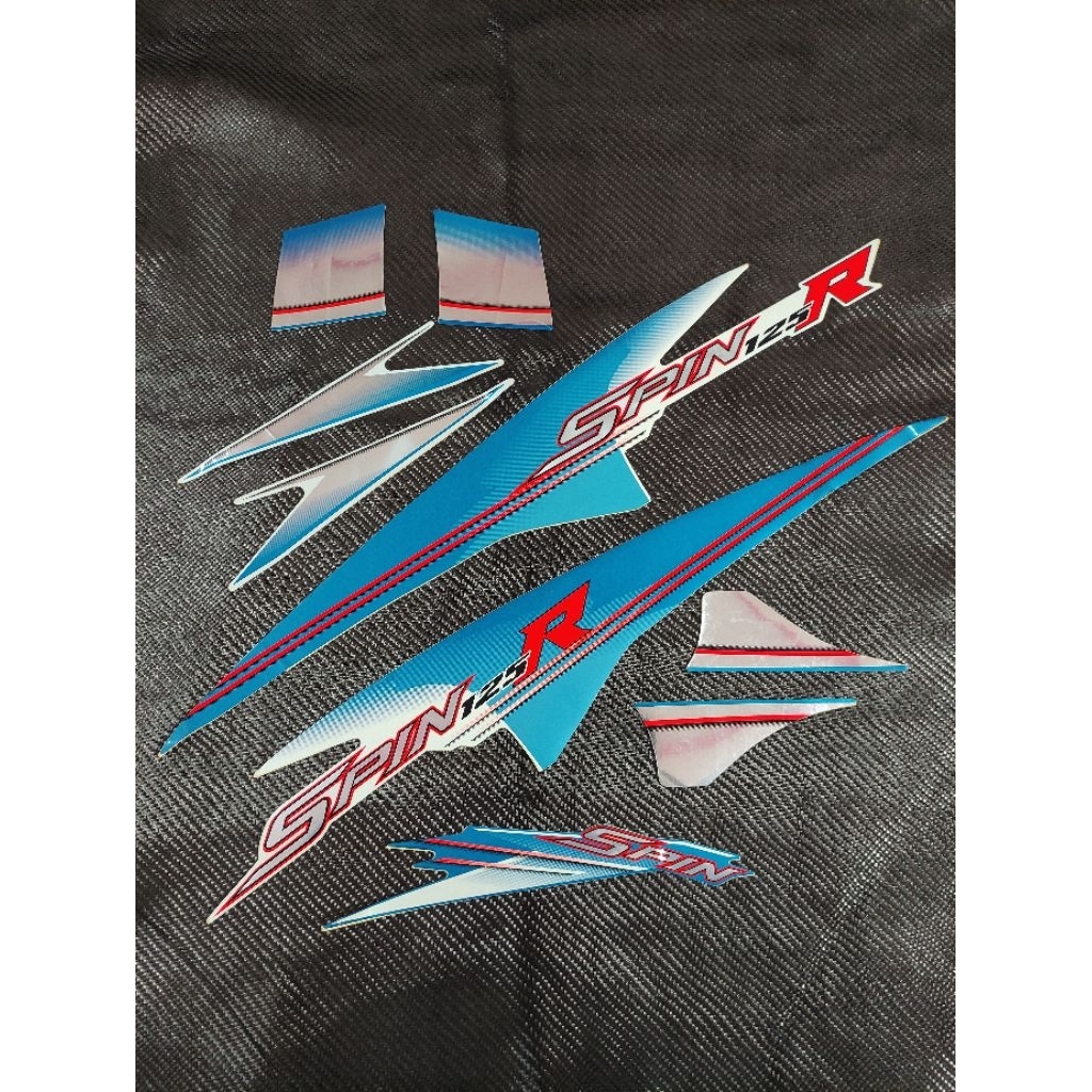 striping spin 125 biru putih