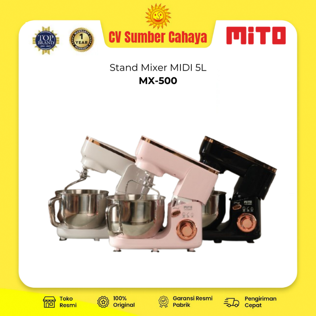 Mito Mitochiba Standing Mixer Midi MX500 MX 500 Pengaduk Adonan Kue MX-500 5 Liter 5l