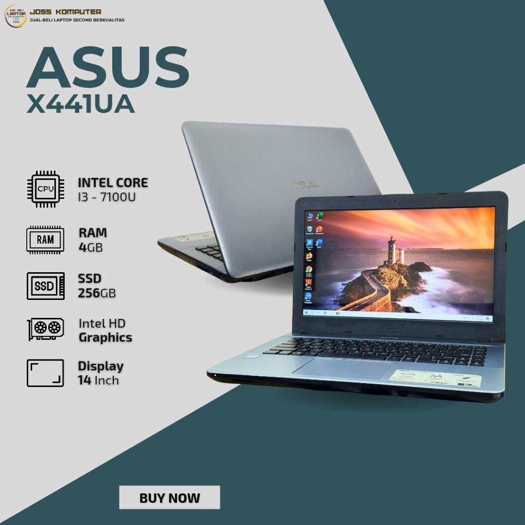 ASUS X441UA INTEL CORE i3-7100U/ RAM 4GB/ SSD 256GB/ 14"