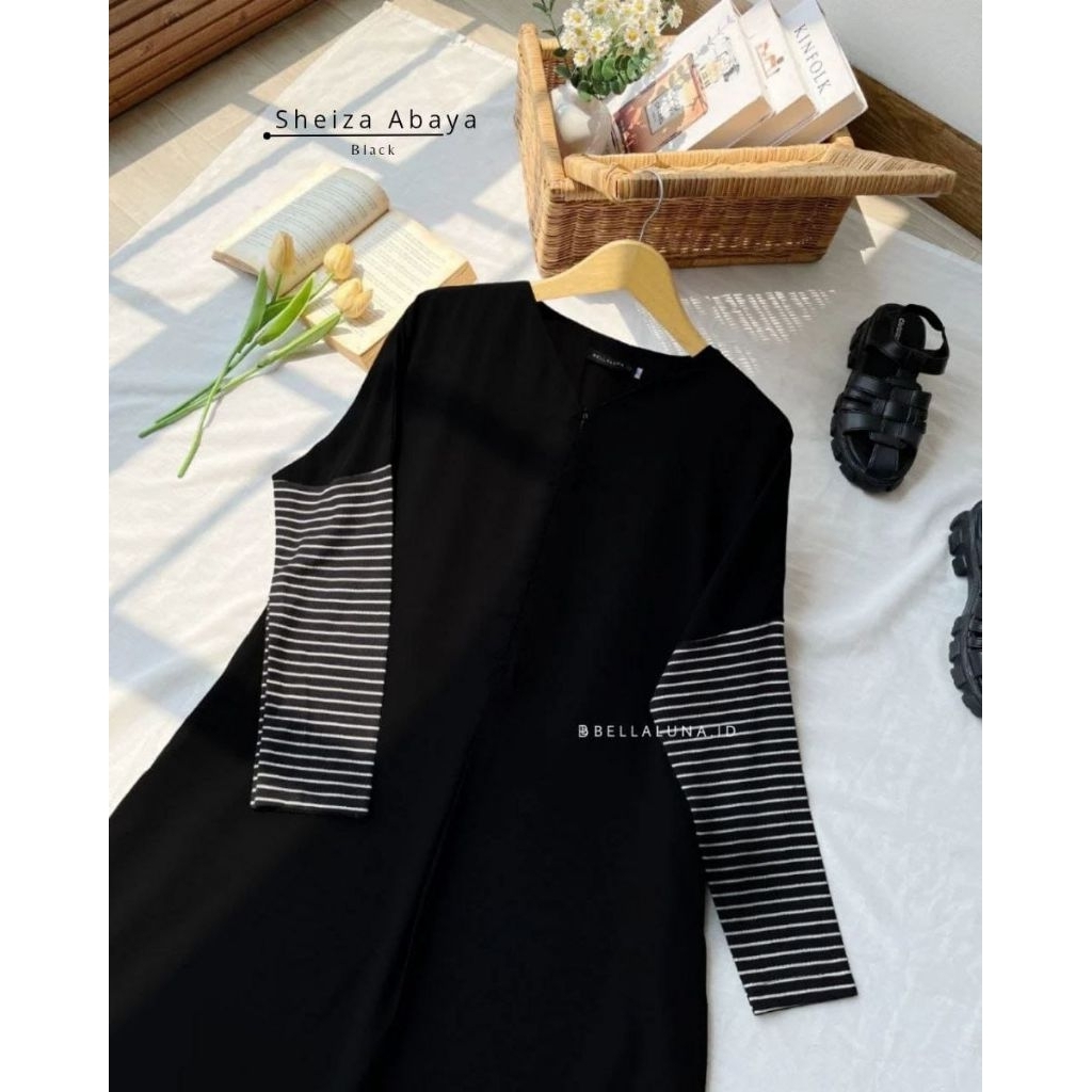 SHEIZA BLACK ABAYA - BELLALUNA.ID