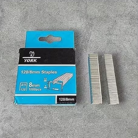 ISI STAPLES YORK 8mm REFILL STAPLES ANAK HEKTER TEMBAK BESAR 120/8mm 1000 pcs