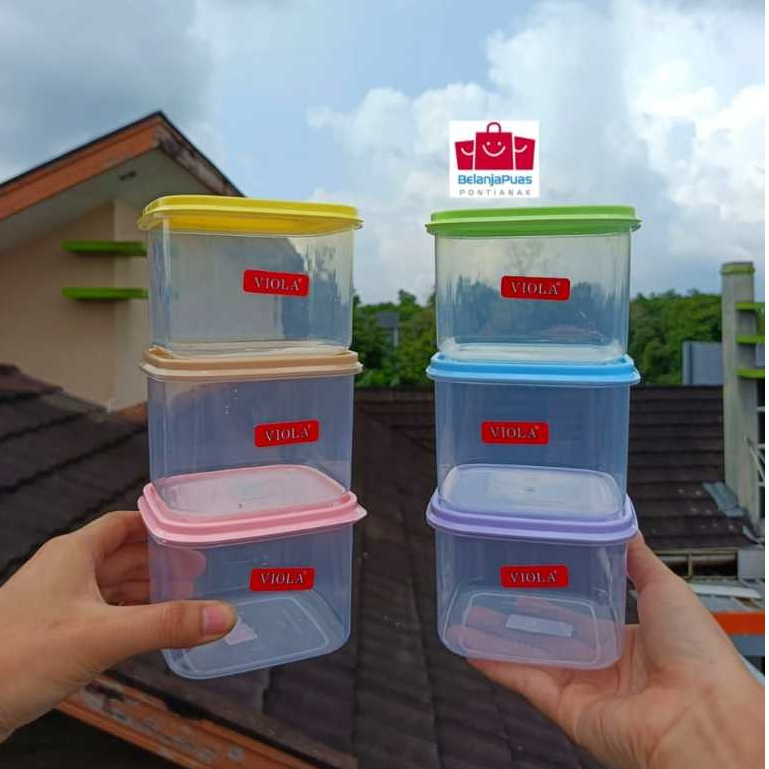 [6 PCS ]Toples Segi Roma Viola 1028 / Toples Mini Serbaguna / Toples Plastik Bening Tutup Warna