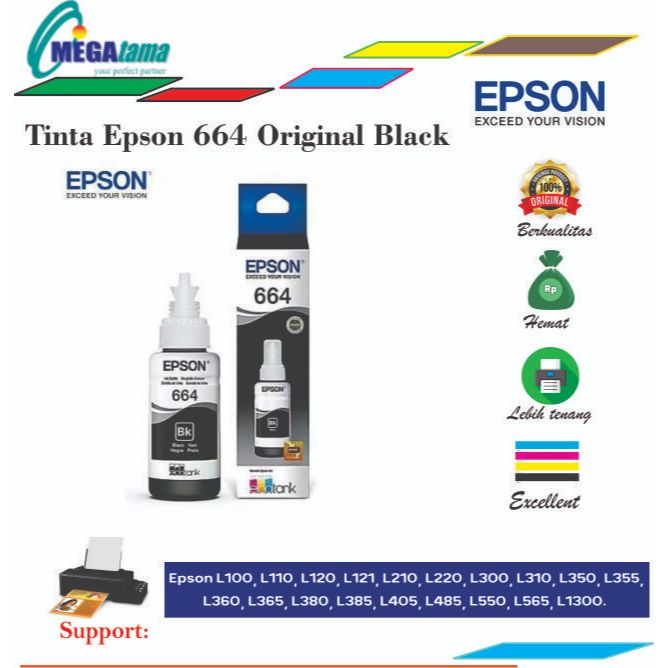 Tinta Epson Original 664 Hitam