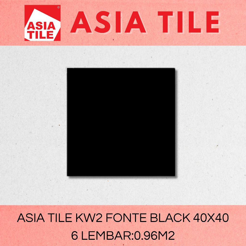 KERAMIK LANTAI 40x40 HITAM POLOS - ASIA TILE FONTE BLACK (KW 2)