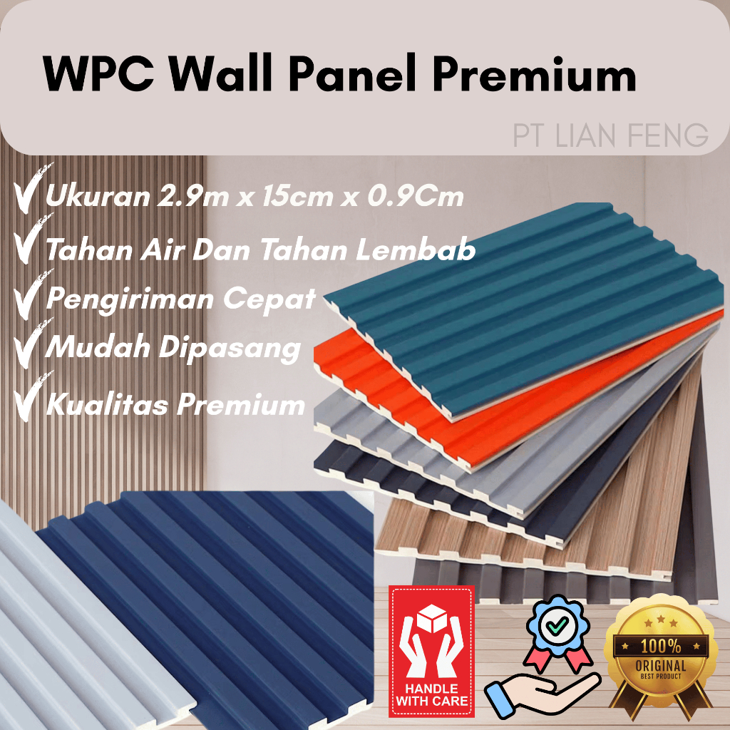 WPC Wallpanel Dinding 290x15cm - Wood Panel Kayu Dekorasi Interior Mewah - Wallpaper 3D Kisi Kisi Ka