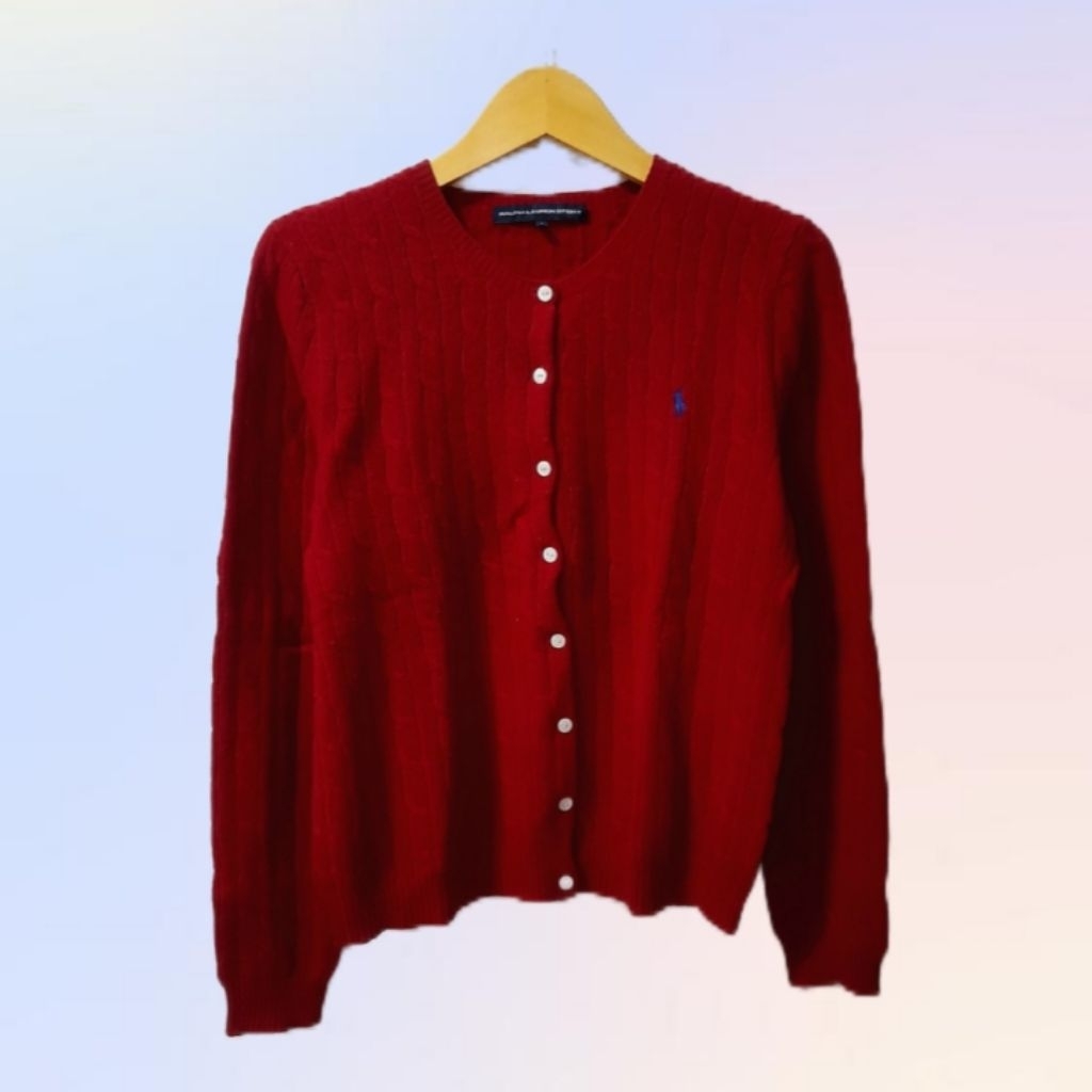 RALPH LAUREN SPORT Maroon Cardigan