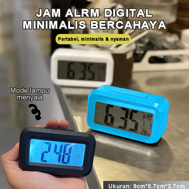 Jam Digital Mini Alarm/ Jam Weker Meja Digital Minimalis / Jam Meja Lucu LED