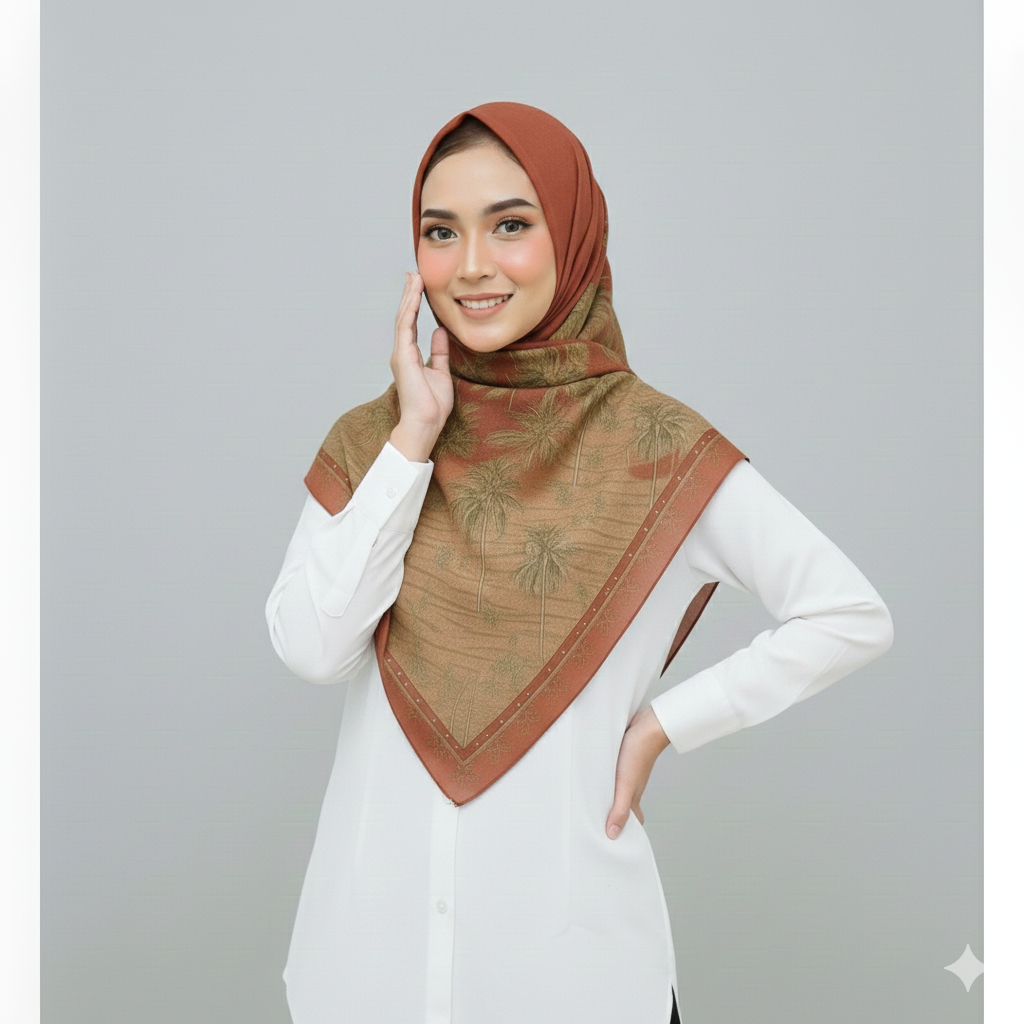 Mama In Fashion - Jilbab Syari Segi Empat Voal Motif / Jilbab - Hijab - Kerudung segi empat Motif Te