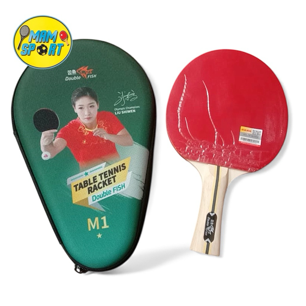 Bet Pingpong Tenis Meja DOUBLE FISH M1 1 STAR Plus Cover Original